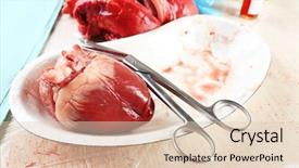  Presentation with heart medical - Audience pleasing presentation theme consisting of heart organ in medical metal backdrop and a lemonade colored foreground