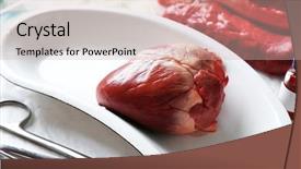  Presentation with heart medical - Cool new presentation with heart organ in medical metal backdrop and a soft green colored foreground