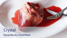  Presentation with heart medical - Beautiful slides featuring heart organ in medical metal backdrop and a sky blue colored foreground