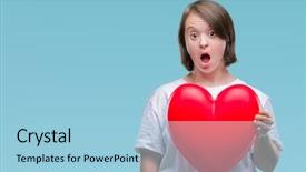  Presentation with down syndrome - PPT layouts having heart over isolated background scare background and a  colored foreground