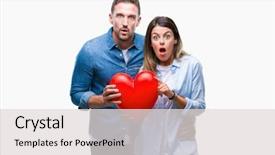  Presentation with loving hearts love heart candy - Colorful slide deck enhanced with heart over isolated background scare backdrop and a  colored foreground