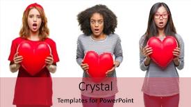  Presentation with fear - PPT layouts consisting of heart over isolated background scare background and a  colored foreground