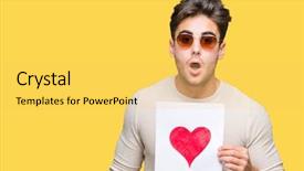  Presentation with handsome - Presentation theme featuring heart over isolated background scare background and a  colored foreground