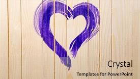  Presentation with poster - Colorful presentation design enhanced with heart painted on wooden wall backdrop and a  colored foreground