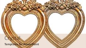  Presentation with element - Presentation design enhanced with heart picture frame isolated on white background graphic design element background and a yellow colored foreground