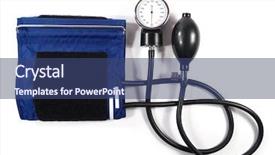  Presentation with blood pressure - Presentation featuring heart pump - blood pressure isolated on white background and a ocean colored foreground