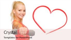  Presentation with woman sport - Presentation design consisting of heart pump - fitness sport and diet concept background and a lemonade colored foreground