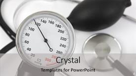  Presentation with abstract medical - Slides enhanced with heart pump - scale of pressure and stethoscope background and a light gray colored foreground