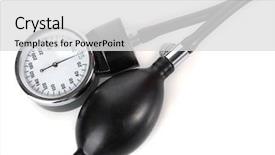  Presentation with pump - Audience pleasing slides consisting of heart pump - tonometer isolated on white backdrop and a light gray colored foreground