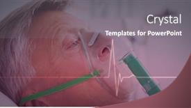  Presentation with patient monitor - Beautiful slide deck featuring heart-rate-monitor-against-male backdrop and a gray colored foreground