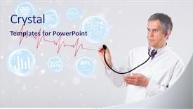  Presentation with heartbeat - Amazing presentation design having heart rate red - clinical doctor examinating modern heartbeat backdrop and a sky blue colored foreground