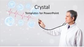  Presentation with heartbeat - Presentation with heart rate red - clinical doctor examinating modern heartbeat background and a white colored foreground