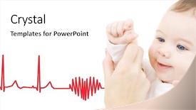  Presentation with heart rhythm - Presentation design featuring heart rhythm - child people and happiness concept background and a pink colored foreground