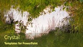  Presentation with shape heart - Amazing slide deck having heart-s-shape-puddle backdrop and a tawny brown colored foreground