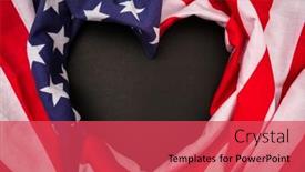  Presentation with american heart - Presentation theme with heart-shape-american-flag background and a red colored foreground