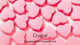  Presentation with candy heart - Presentation having heart shape candy texture background and a coral colored foreground