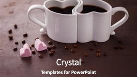  Presentation with clouds in heart shape - Slides enhanced with heart shape coffee with marshmallow background and a  colored foreground