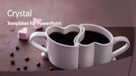  Presentation with shape heart - Audience pleasing presentation theme consisting of heart shape coffee with marshmallow backdrop and a gray colored foreground