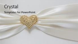  Presentation with treasure - Amazing theme having heart shape diamond on fabric backdrop and a light gray colored foreground