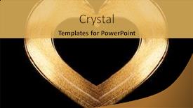  Presentation with shape heart - Audience pleasing slides consisting of heart-shape-drawn-in-gold backdrop and a yellow colored foreground