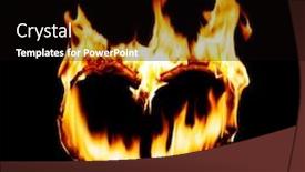  Presentation with shape heart - Amazing theme having heart shape in fire flame backdrop and a black colored foreground