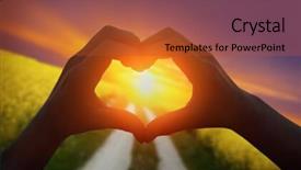  Presentation with rapeseed - Beautiful PPT layouts featuring heart shape in rapeseed backdrop and a red colored foreground