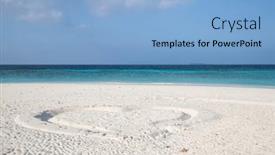  Presentation with sand heart - Presentation with heart-shape-in-white-sand background and a light blue colored foreground