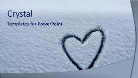  Presentation with snow day - Slides featuring heart shape love symbol for valentine day drawn on white snow background and a lemonade colored foreground