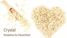  Presentation with oat - Amazing PPT theme having heart shape made from oat backdrop and a cream colored foreground