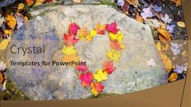  Presentation with maple leaves - Presentation design consisting of heart-shape-made-of-colorful background and a coral colored foreground