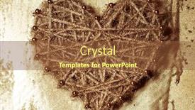  Presentation with shape - Colorful slide set enhanced with heart-shape-made-of-golden backdrop and a tawny brown colored foreground