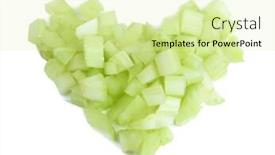  Presentation with celery - Amazing presentation theme having heart-shape-of-chopped-celery backdrop and a soft green colored foreground