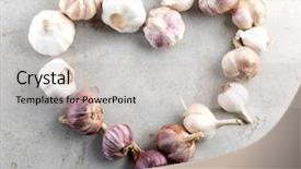  Presentation with shape heart - Slide deck with heart shape of fresh garlic background and a light gray colored foreground