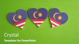  Presentation with malaysia flag - Audience pleasing theme consisting of heart-shape-of-malaysia-flag backdrop and a shamrock green colored foreground