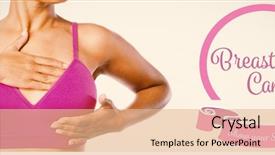  Presentation with breast cancer awareness - Colorful PPT layouts enhanced with heart shape ribbon with breast backdrop and a coral colored foreground