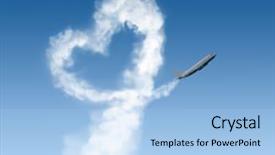  Presentation with shape heart - Amazing presentation theme having heart shape track from plane backdrop and a light blue colored foreground