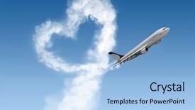  Presentation with shape heart - Colorful slide set enhanced with heart shape track from plane backdrop and a light blue colored foreground