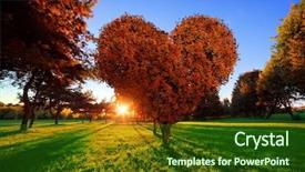  Presentation with heart shape tree - Beautiful slides featuring heart shape tree with red backdrop and a forest green colored foreground