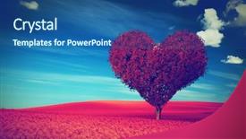  Presentation with heart shape tree - Audience pleasing presentation theme consisting of heart shape tree with red backdrop and a ocean colored foreground