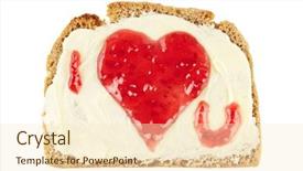  Presentation with loving hearts love heart candy - Presentation design consisting of duck roast with baked vegetables close up background and a tawny brown colored foreground