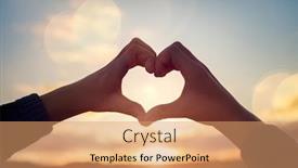  Presentation with childs - Beautiful PPT layouts featuring heart-shape-with-childs-hands backdrop and a coral colored foreground