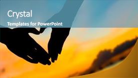  Presentation with hands heart - Amazing presentation design having heart shape with their hands backdrop and a teal colored foreground