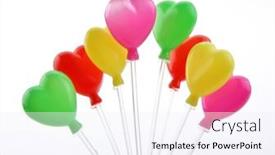  Presentation with balloon - Slides with heart-shaped-balloon-on-white background and a sky blue colored foreground