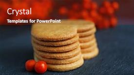  Presentation with dark grey - Amazing slide deck having heart shaped biscuits and ash berries on dark grey background backdrop and a tawny brown colored foreground