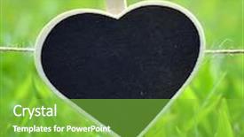  Presentation with blackboard - Presentation having pastoral care - heart-shaped blackboard on grass close-up background and a seafoam green colored foreground