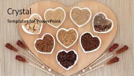  Presentation with crystal design - Audience pleasing presentation consisting of heart shaped board over bamboo backdrop and a coral colored foreground