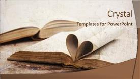  Presentation with heart book - Cool new slide deck with heart shaped book pages backdrop and a lemonade colored foreground