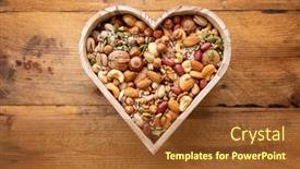  Presentation with nuts - Beautiful PPT theme featuring heart-shaped-box-full backdrop and a tawny brown colored foreground