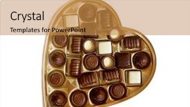  Presentation with heart shaped book page - Audience pleasing theme consisting of heart shaped box of chocolates backdrop and a  colored foreground