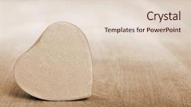  Presentation with wooden heart the slogan - Presentation theme consisting of heart shaped box on wooden background and a  colored foreground